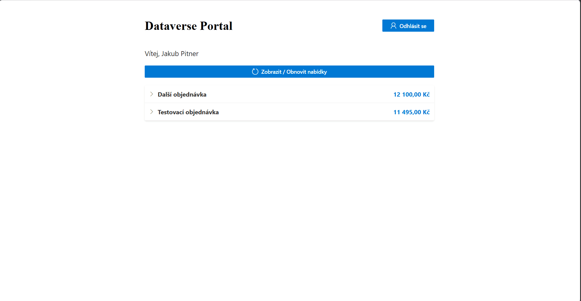 External Dataverse Portál